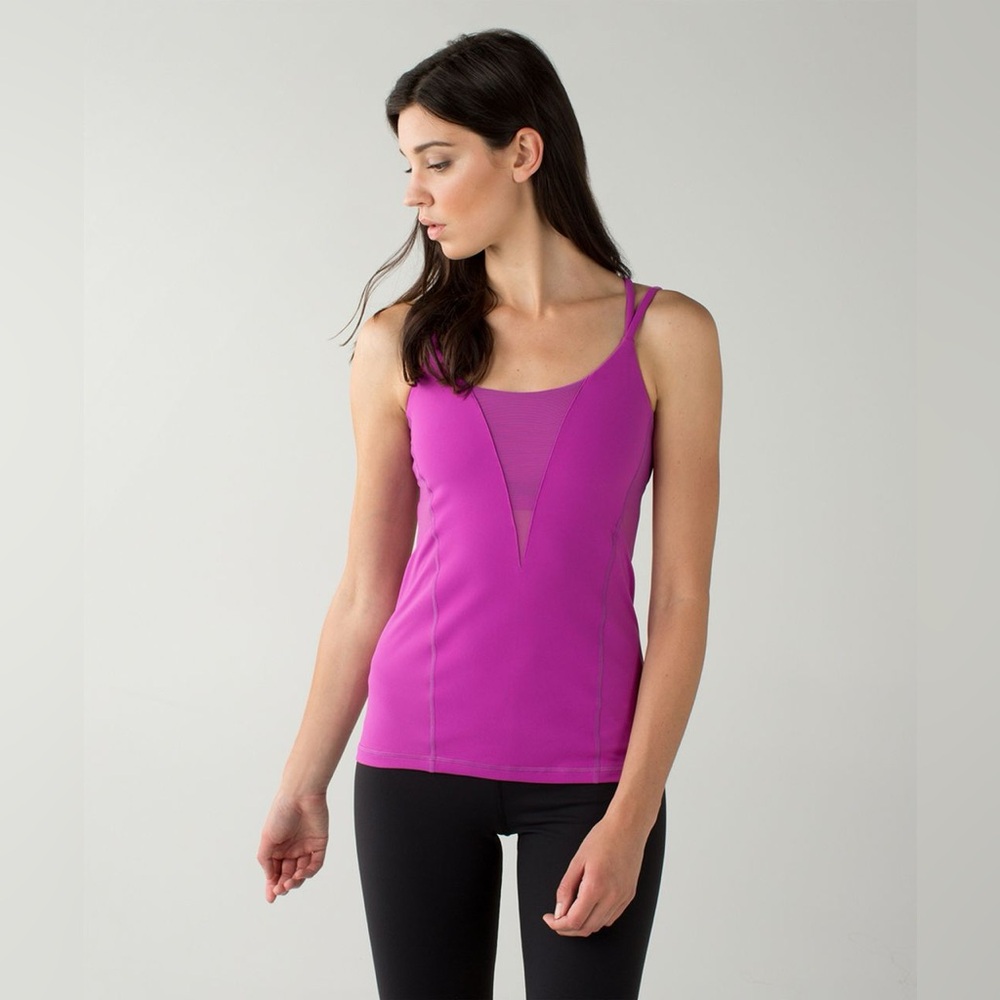 lululemon athletica exquisite tank ultraviolet Crossback Tank with Mesh V-Insert